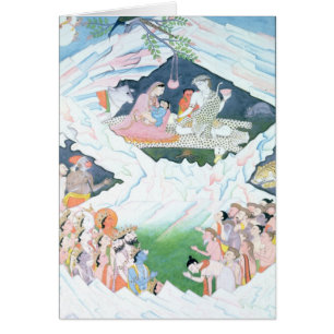 La familia santa de Shiva y de Parvati