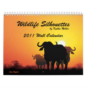 La fauna siluetea el calendario de pared 2011