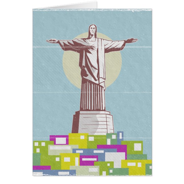 La Favela del Afiche de Viaje Cristo Redentor (Frente)