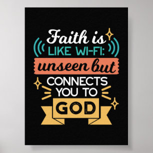 La fe es como WiFi Arte divertido de citas cristia