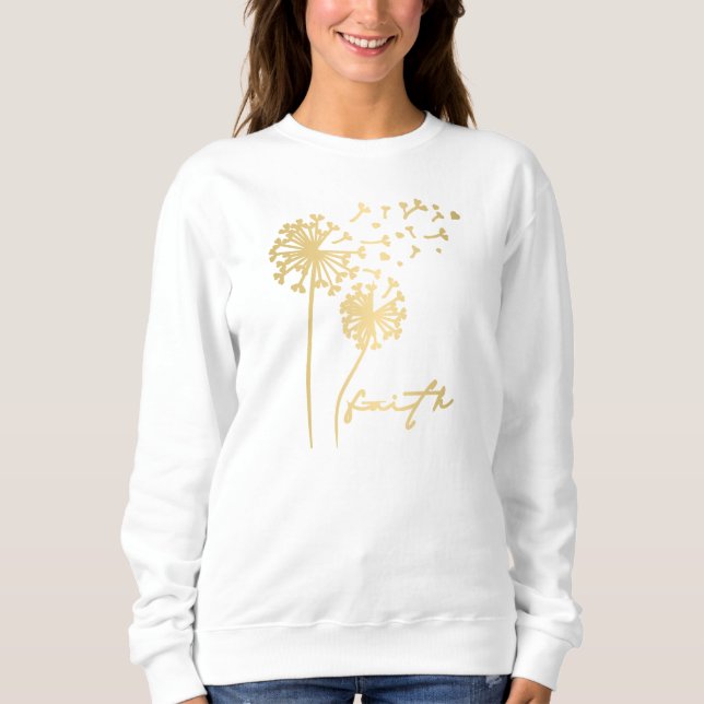 La fe florece: Sudadera con estampado de diente de (Anverso)