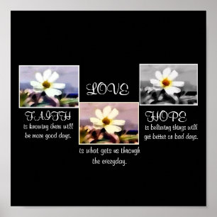 La fe, la esperanza y el amor de la impresión flor