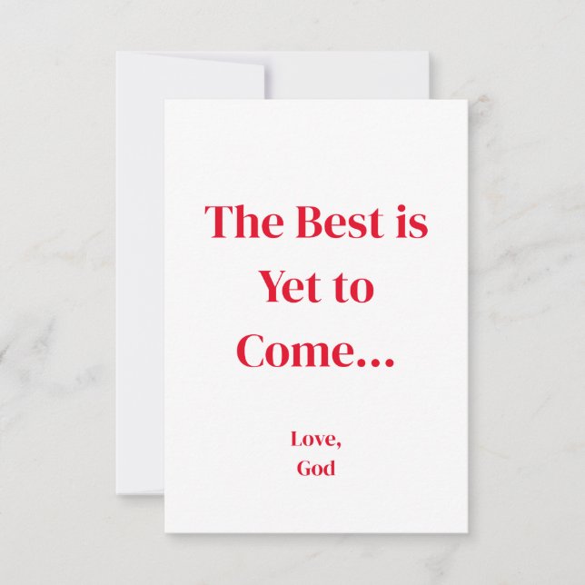 La fe roja Lo mejor está por venir. Tarjetas peque (Anverso)