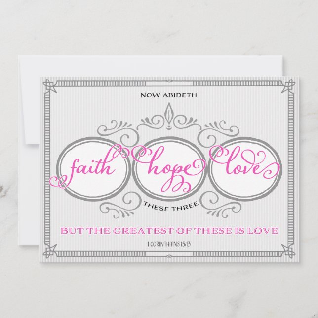 La fe rosada esperanza amor invitación a la boda (Anverso)