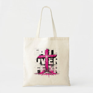 La fe sobre el miedo en la bolsa Diseño de cruz
