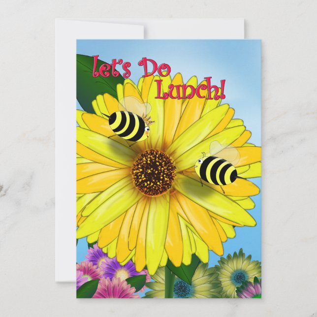 La fecha del almuerzo de Bee en la flor amarilla (Anverso)