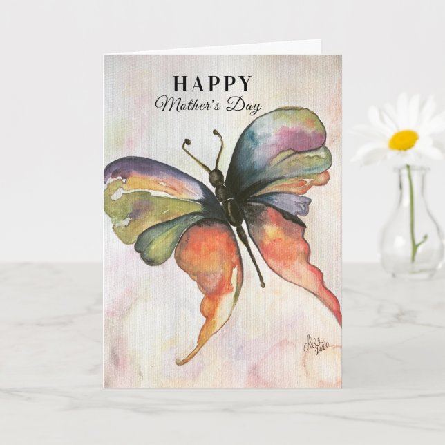 La felicidad de la mariposa en la tarjeta del día  (Planta pequeña)