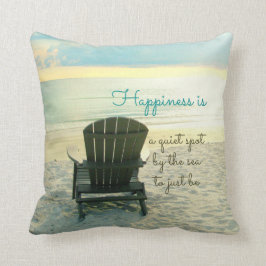 La felicidad es almohada de la playa de la silla