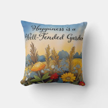 La felicidad es una almohada de jardín bien cuidad