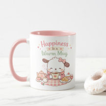 La felicidad es una taza caliente Taza rosa cachor