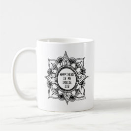 La felicidad es una taza de la mandala del trabajo