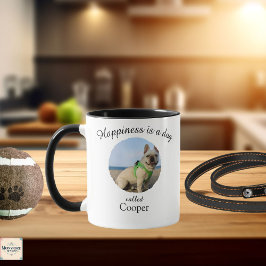 La Felicidad es una Taza Personalizada de Perro