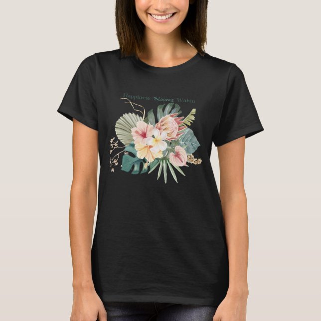 La felicidad florece en la camiseta (Anverso)
