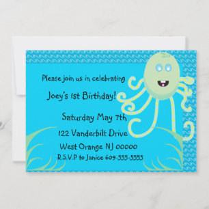 La feliz invitación de cumpleaños del pulpo