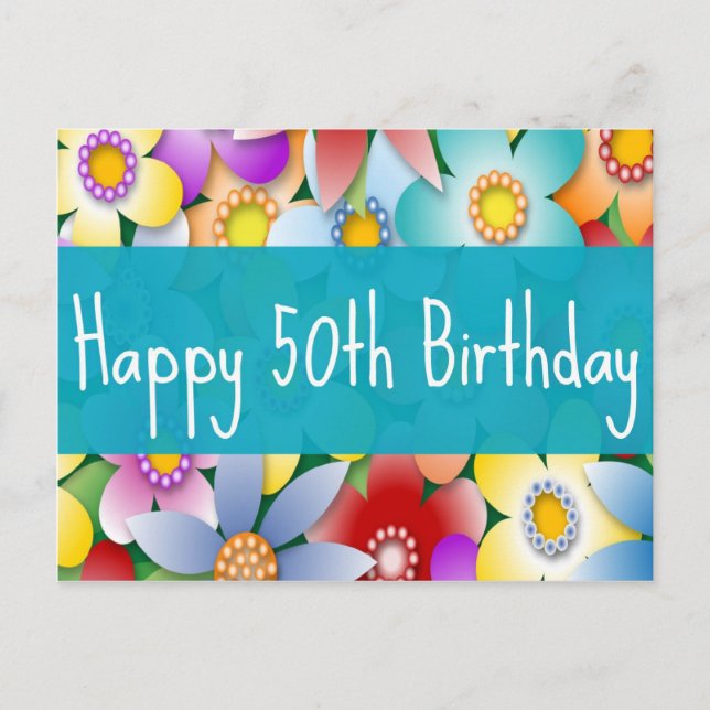 La feliz postal de cumpleaños número 50 de Diva (Anverso)