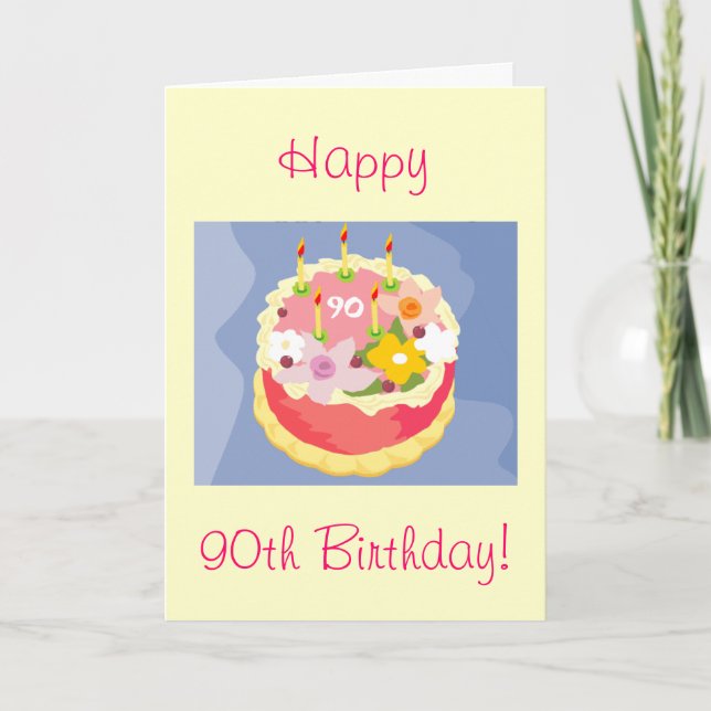 La feliz tarjeta de cumpleaños número 90 de Diva (Anverso)
