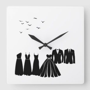 La Fiesta de Boda: Reloj de Pared de Siluetas Enca