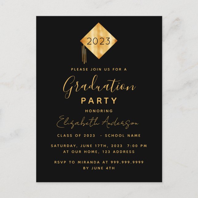 La fiesta de graduación es la mejor invitación par (Anverso)