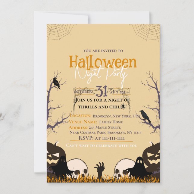 La fiesta de Halloween para adultos una invitación (Anverso)