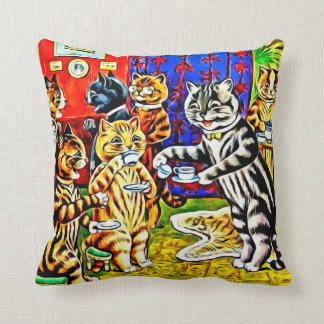 La "fiesta del té del gato" Stylized la almohada