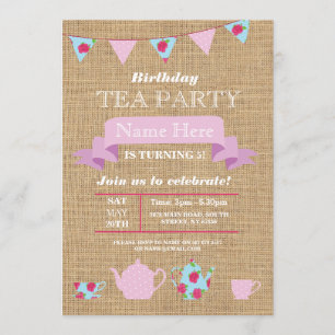 La Fiesta del té Teapot Alice En La Invitación De 