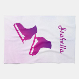 La figura de la toalla de hielo patina rosa púrpur