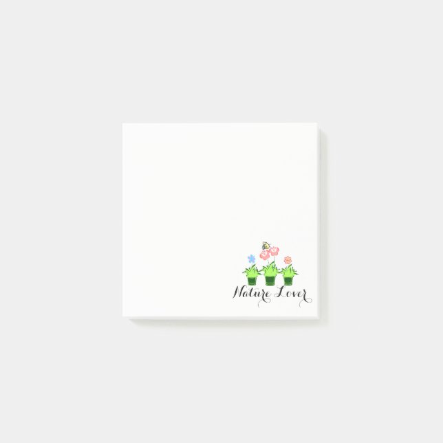 la "flor bonita planta" las notas pegajosas, notas (Anverso)