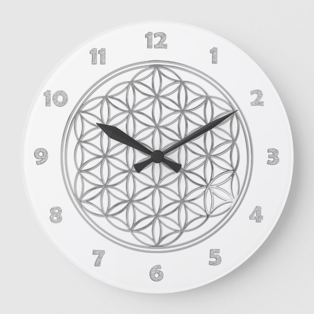 La FLOR DE LA VIDA - plata - cara de reloj numera (Anverso)