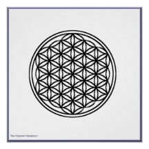 La flor de la vida - Poster negro sobre blanco