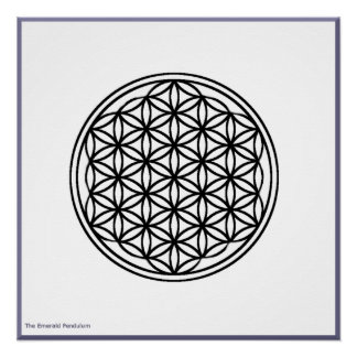 La flor de la vida - Poster negro sobre blanco