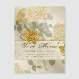 La flor rosa dorada vintage se mueve