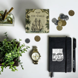 La fortuna es un pegatina negro blanco y motivador