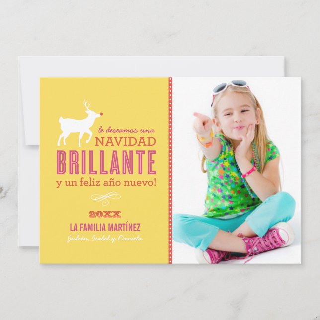 La Foto de Brillante Deseos de la Navidad Tarjeta (Anverso)