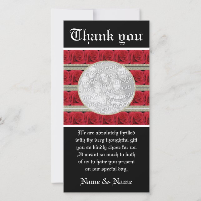 La foto de los rosas rojos carda la plantilla - (Anverso)