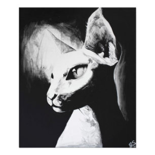 La Foto Impresa de Arte Original Felino Gato Sphyn
