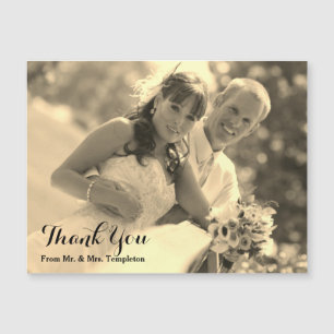 La foto magnética de la boda le agradece