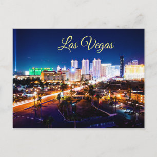 La franja de Las Vegas en la tarjeta postal noctur