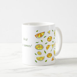 La fruta es verano Taza de café minimalista linda