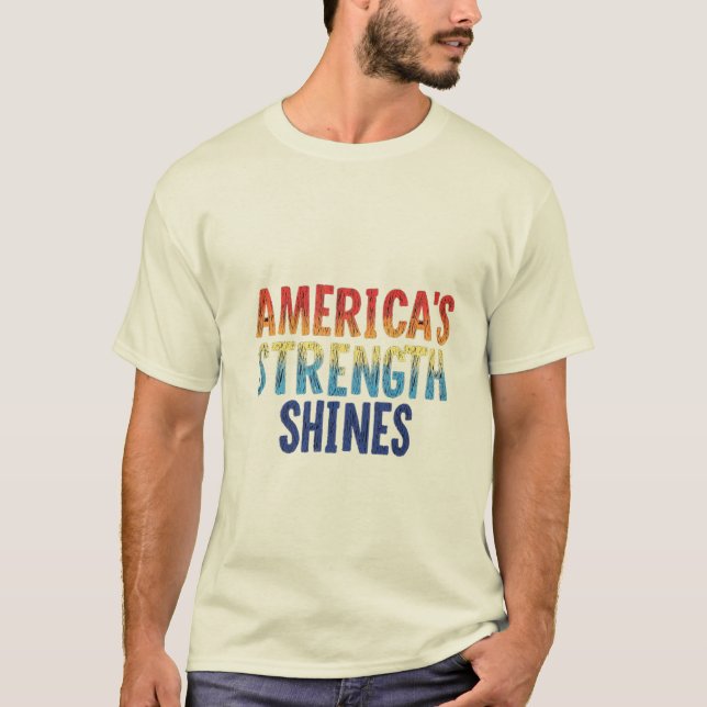 "La fuerza de Estados Unidos brilla - Camiseta Pat (Anverso)