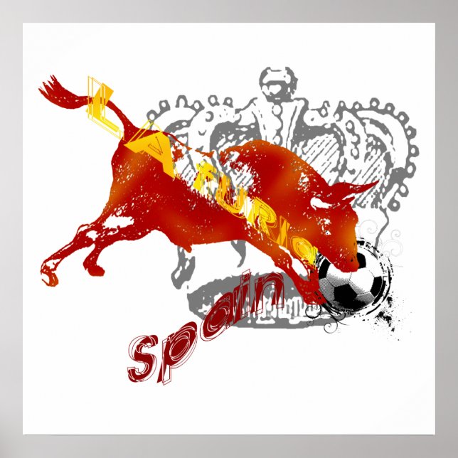 La Furia España Toro Regalos de arte y té (Frente)