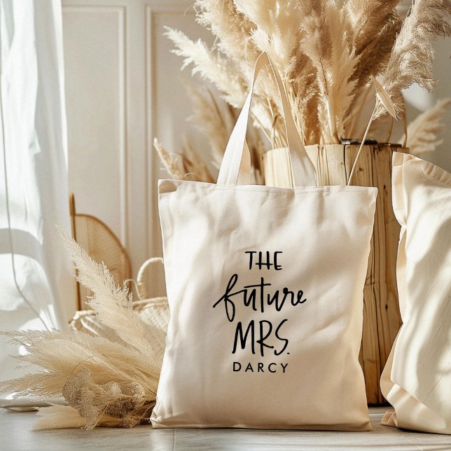 La futura Sra. | Bolsa De Tote Leída A Mano (The future Mrs custom name market tote bag.)