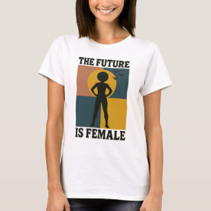La Futuro Es Femenina Camiseta Retro Feminista Neg