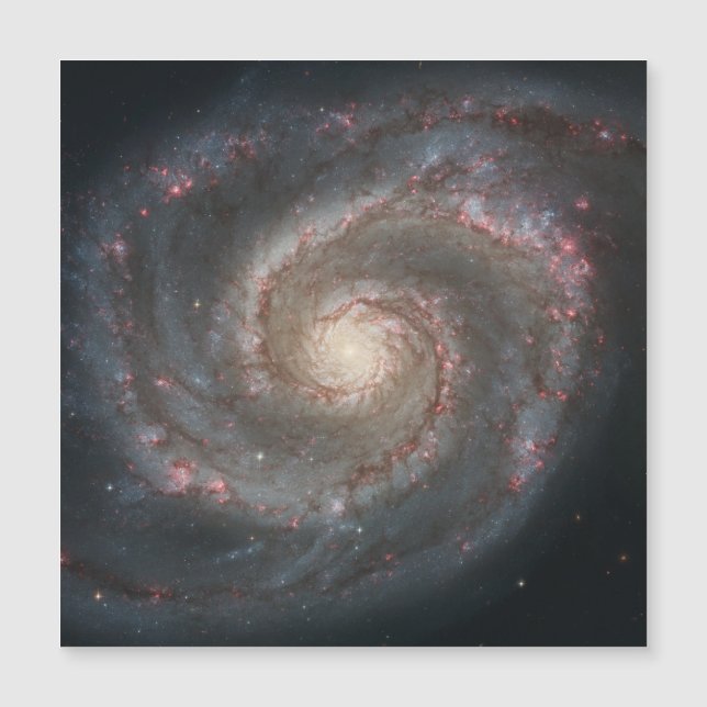 La galaxia Whirlpool M51 y la compañera en el espa (Anverso)