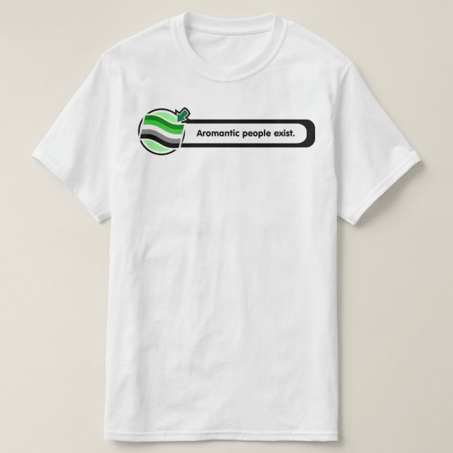 La gente móvil de Aromantic existe camisa (Diseño del anverso)