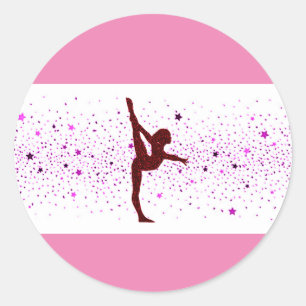 La gimnasia es un pegatina brillante rosa.