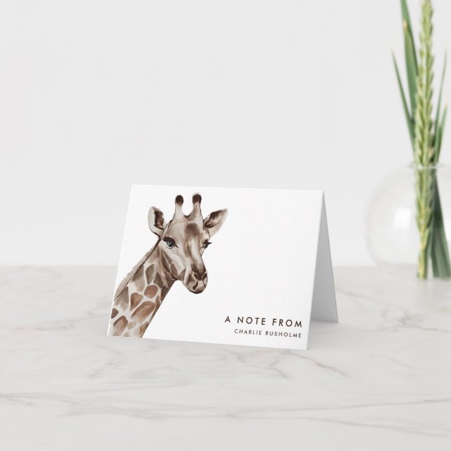 La Girafa moderna y personalizada Stationery dobla (Anverso)
