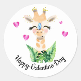 La Giraffe Y El Pegatina De San Valentín Mariposa