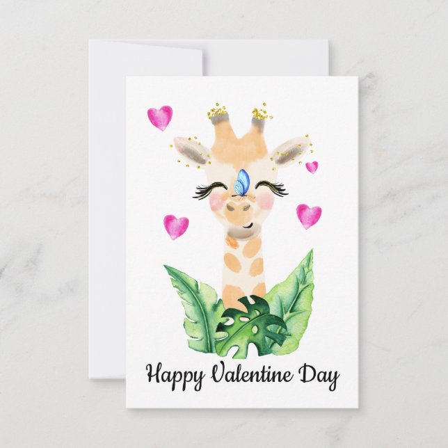 La Giraffe Y La Tarjeta De San Valentín De La Mari (Anverso)