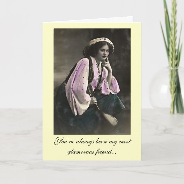 La glamorosa tarjeta de felicitación de cumpleaños (Anverso)