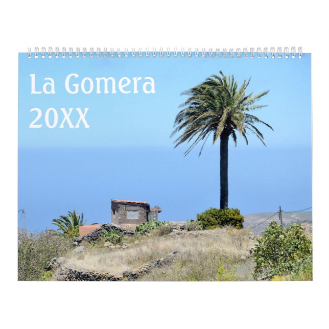 La Gomera, Islas Canarias calendario de 12 meses (Tapa)
